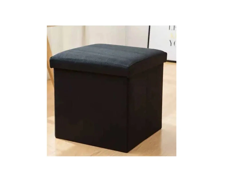 Taburet Depozitare 30×30×30 Cm Textil + Carton A-13880 WEI